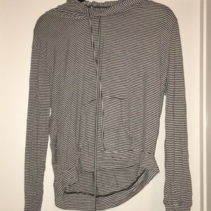 A striped brandy sweatshirt